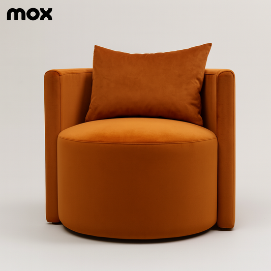 Curved-back armchair